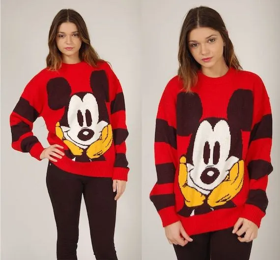 Vintage 80s MICKEY MOUSE Sweater Oversized by LotusvintageNY
