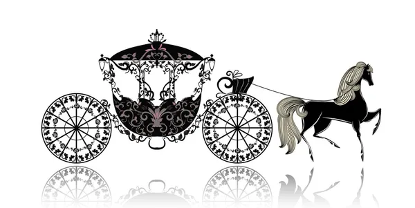 Vintage carruaje con caballo — Vector stock © Oksana #14331707 Vintage carruaje con caballo — Vector stock © Oksana #14331707