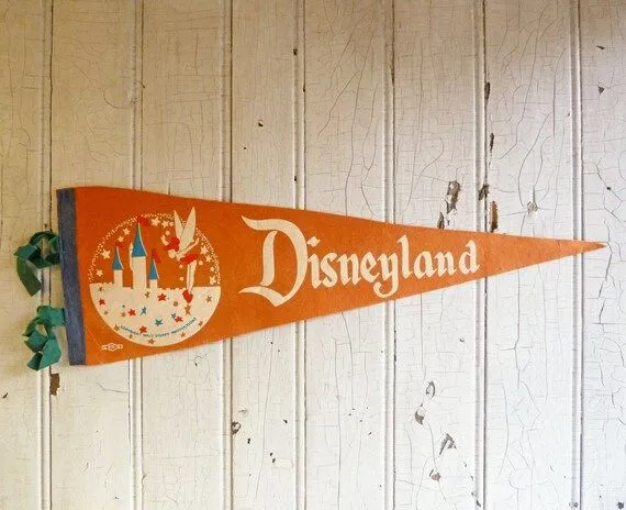 Vintage Disneyland Souvenir Pennant Tinkerbell by KitschyVintage