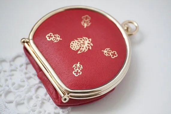 Vintage Expandable Coin Purse Red With Gold Made by hipandcrafty