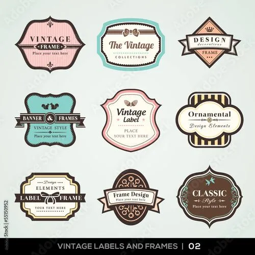 Vintage labels and frames" Imágenes de archivo y vectores libres ...