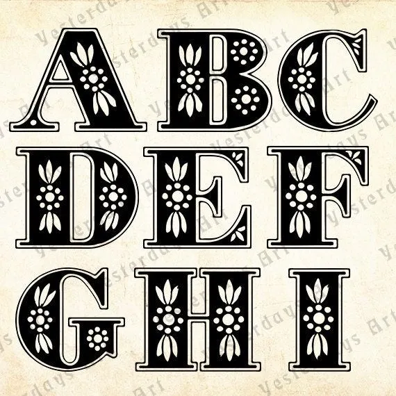Vintage letras antiguas imágenes digitales 2. por YesterdaysClipArt Vintage letras antiguas imágenes digitales 2. por YesterdaysClipArt