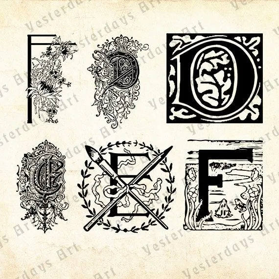 Vintage letras antiguas imágenes digitales 8. por YesterdaysClipArt Vintage letras antiguas imágenes digitales 8. por YesterdaysClipArt