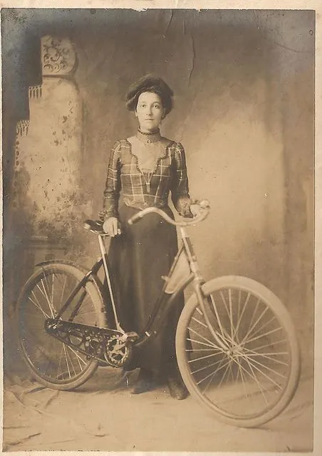 Vintage Photos of Ladies with Bicycles.