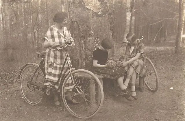 Vintage Photos of Ladies with Bicycles.