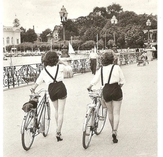 Vintage Photos of Ladies with Bicycles.