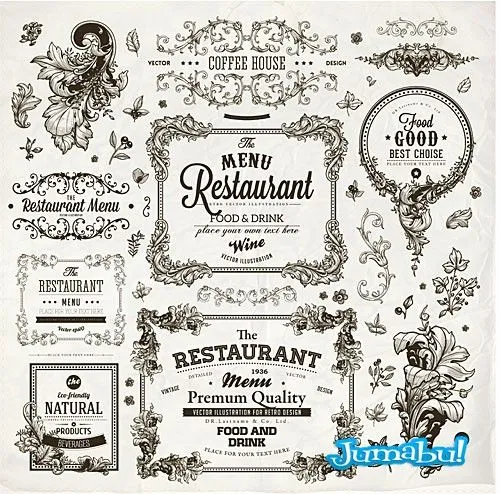 Arabescos Vintage para Restaurates en Vectores | Jumabu Arabescos Vintage para Restaurates en Vectores | Jumabu