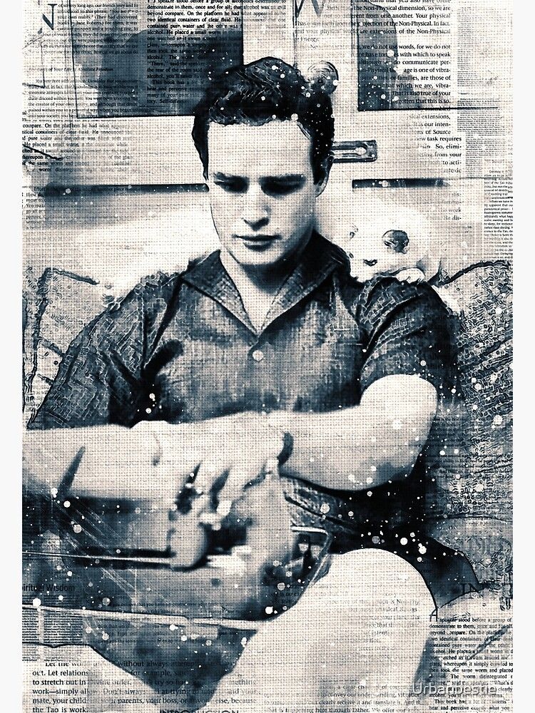 Vintage retrato retro joven Marlon Brando y un gato viejo actor de Hollywood Lámina artística