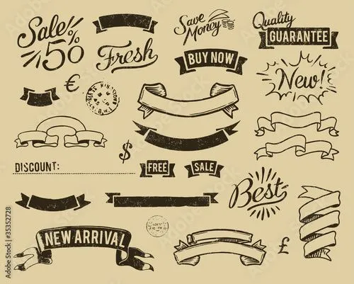 Vintage sale icons set" Imágenes de archivo y vectores libres de ...