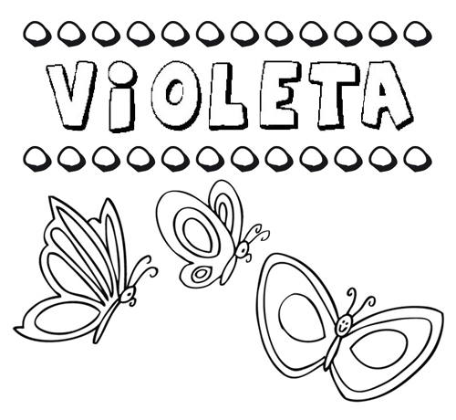 Violeta: dibujos de los nombres para colorear, pintar e imprimir