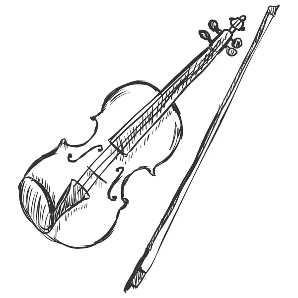 violín de dibujo vectorial con el arco de violín — Vector stock ... violín de dibujo vectorial con el arco de violín — Vector stock ...