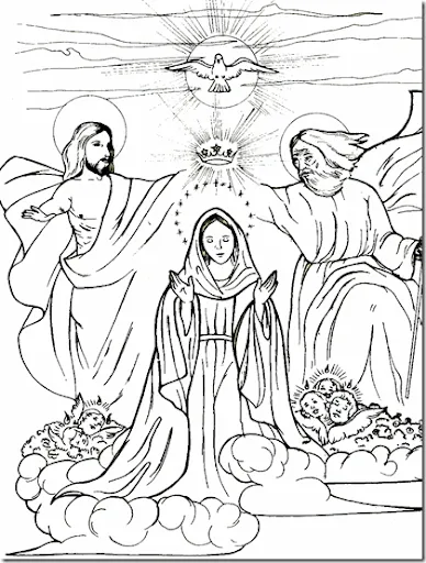 Virgen de la Asunción para colorear | Colorear Virgen de la Asunción para colorear | Colorear