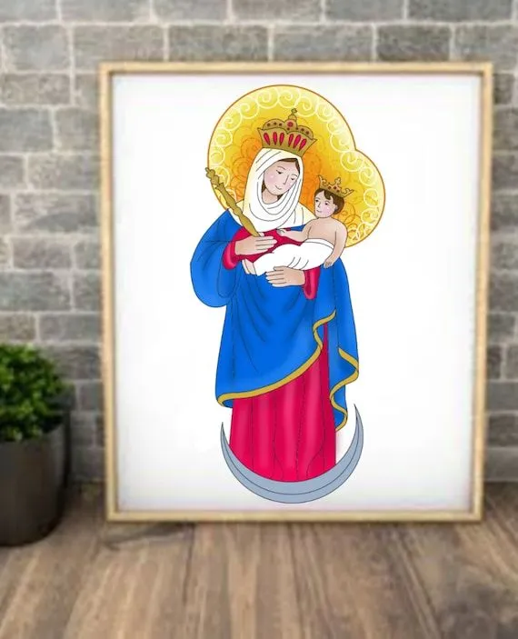 Virgen de Chiquinquirá/ descarga digital/ dibujo de la virgen - Etsy México Virgen de Chiquinquirá/ descarga digital/ dibujo de la virgen - Etsy México