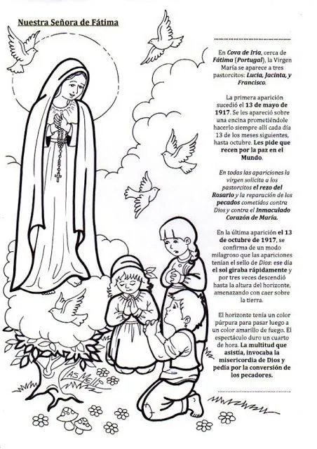 La virgen de fatima para colorear - Imagui