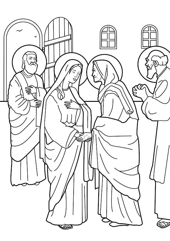 Virgin Marie visit to elizabeth coloring pages | Coloring Pages Virgin Marie visit to elizabeth coloring pages | Coloring Pages