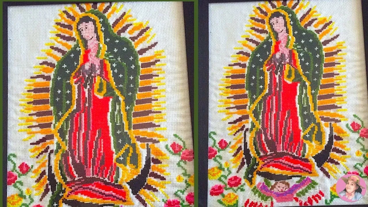 Virgen de Guadalupe en punto de cruz #509 - YouTube Virgen de Guadalupe en punto de cruz #509 - YouTube