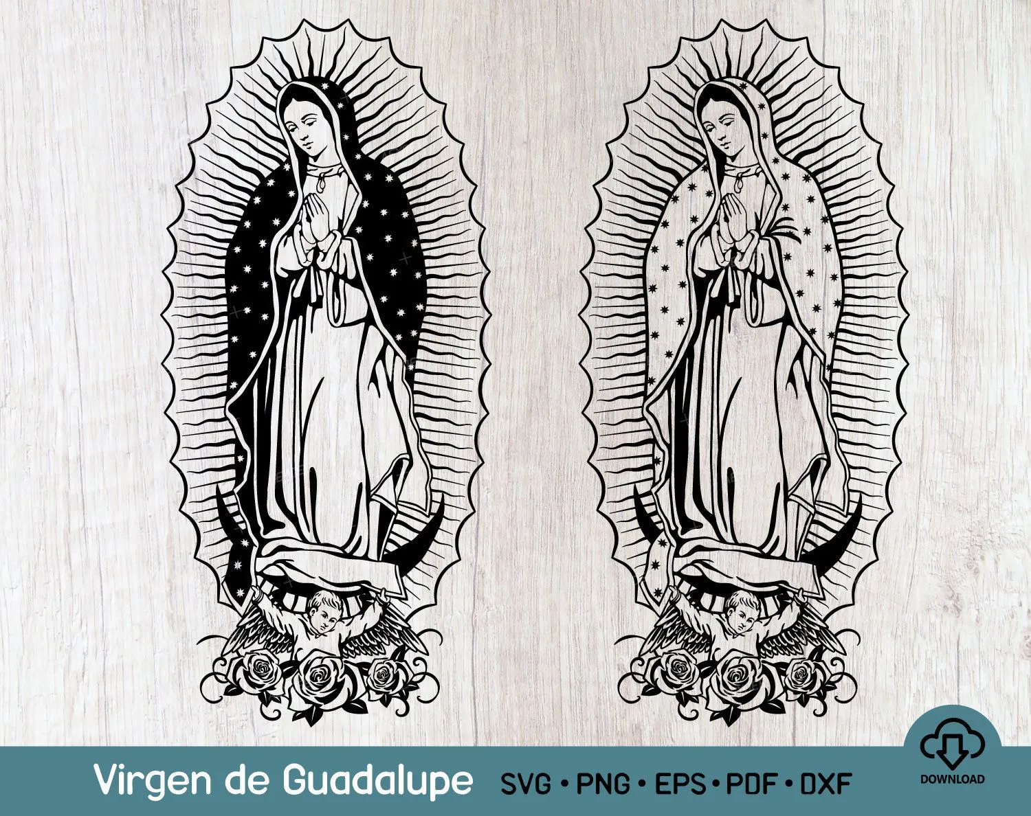 Virgen de guadalupe svg - Etsy México