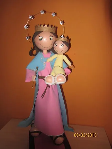 virgen en goma eva | Aprender manualidades es facilisimo.
