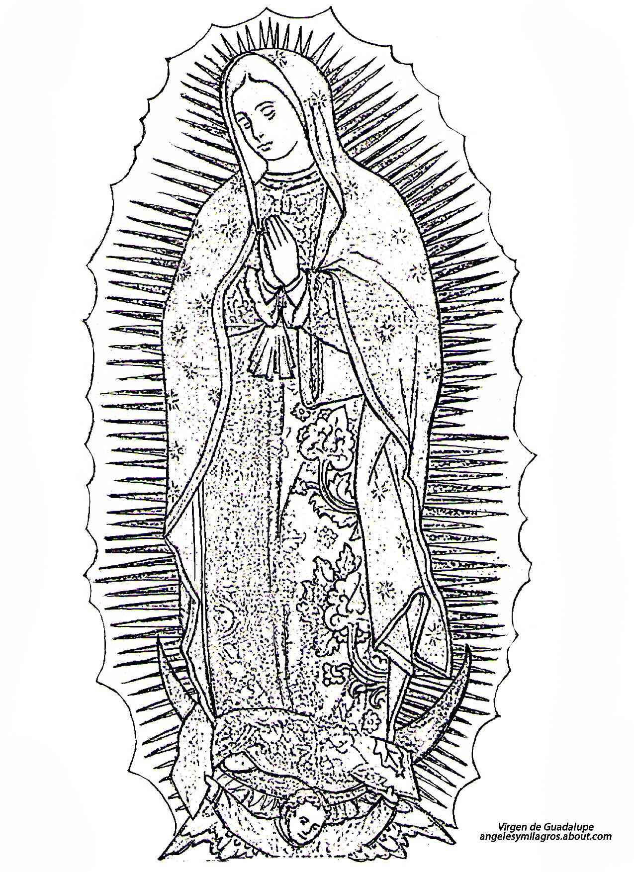 La Virgen María para colorear