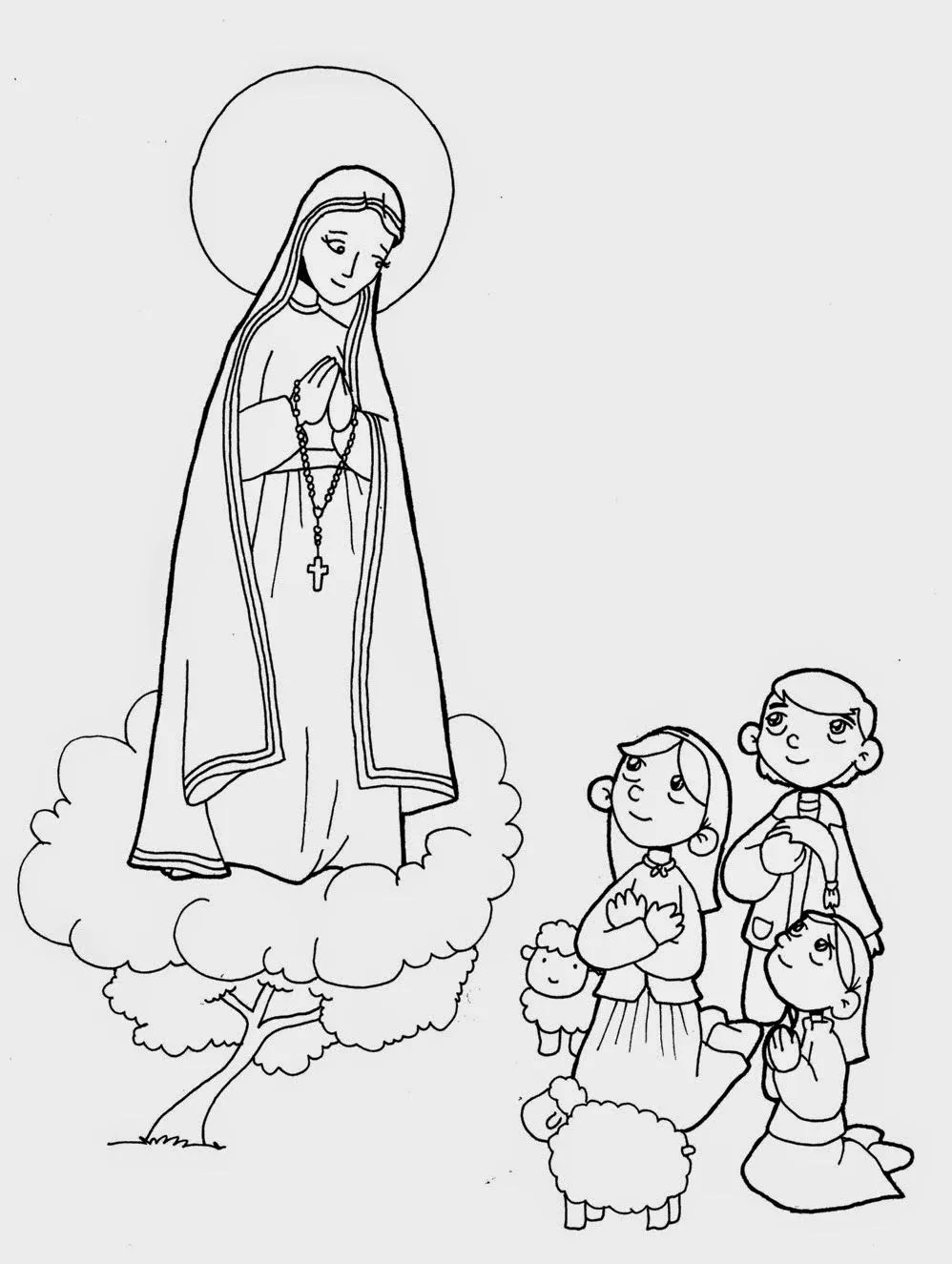 La virgen de fatima para colorear - Imagui