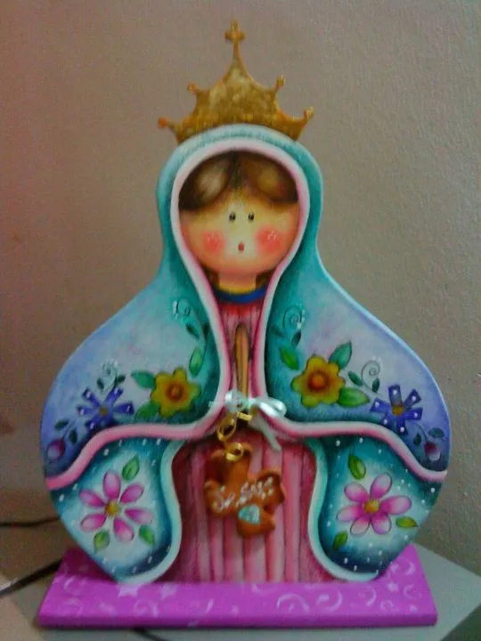 Virgencita country realizada en mdf. Técnica realizada con lápices ...