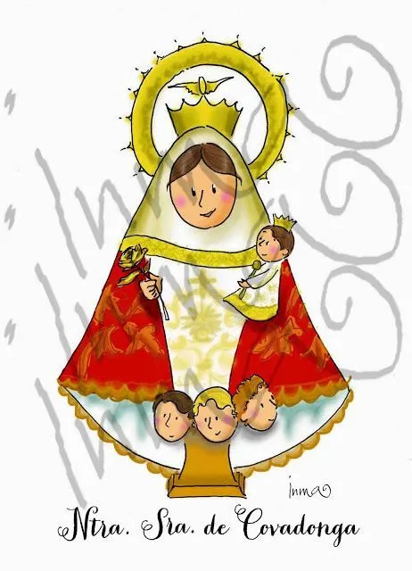Virgencita de Covadonga | Estampitas de comunión | Pinterest