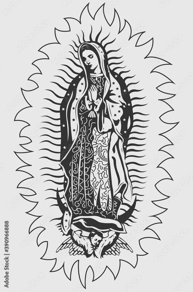 Virgin of Guadalupe, Mexican Virgen de Guadalupe vector illustration. vector de Stock | Adobe Stock Virgin of Guadalupe, Mexican Virgen de Guadalupe vector illustration. vector de Stock | Adobe Stock