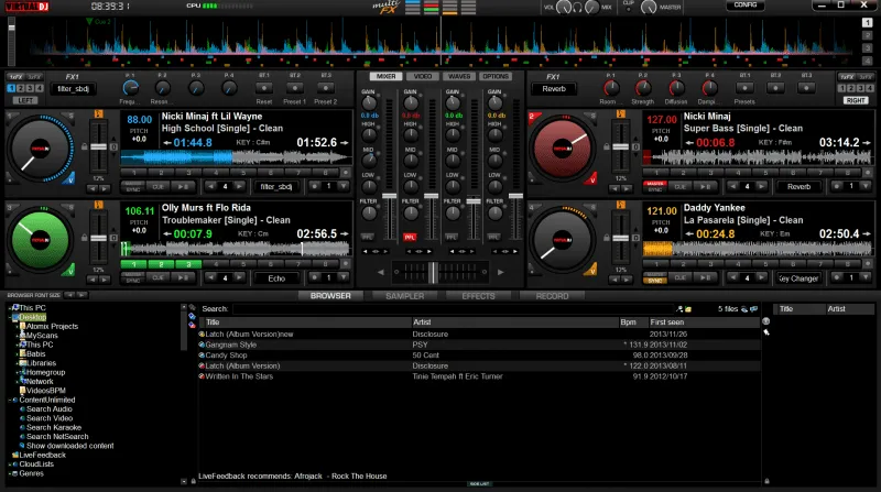 VIRTUAL DJ SOFTWARE - VirtualDJ 7 (4 &amp; 2 Decks) MultiFx Skin