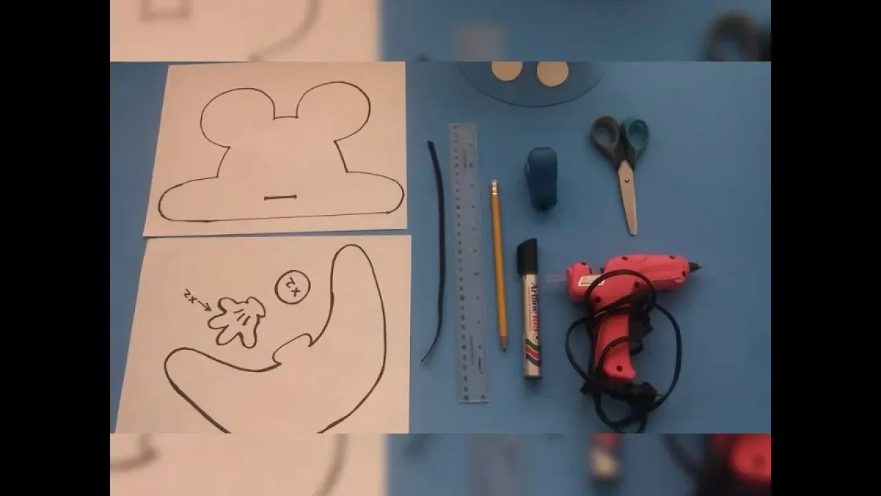 Visera de mickey mouse o mimi para fiesta etc con moldes - YouTube Visera de mickey mouse o mimi para fiesta etc con moldes - YouTube