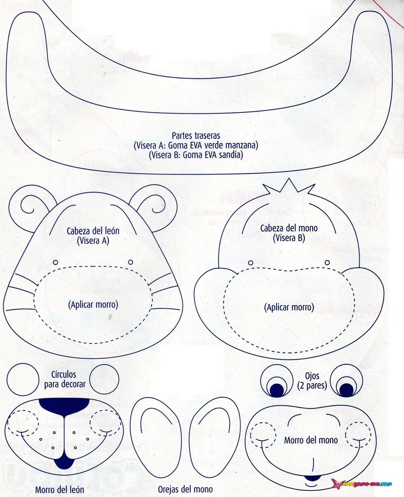 Viseras animalitos de goma eva - Manualidades en Goma Eva y Foami | Molde de viseira, Boné de eva, Viseira Viseras animalitos de goma eva - Manualidades en Goma Eva y Foami | Molde de viseira, Boné de eva, Viseira