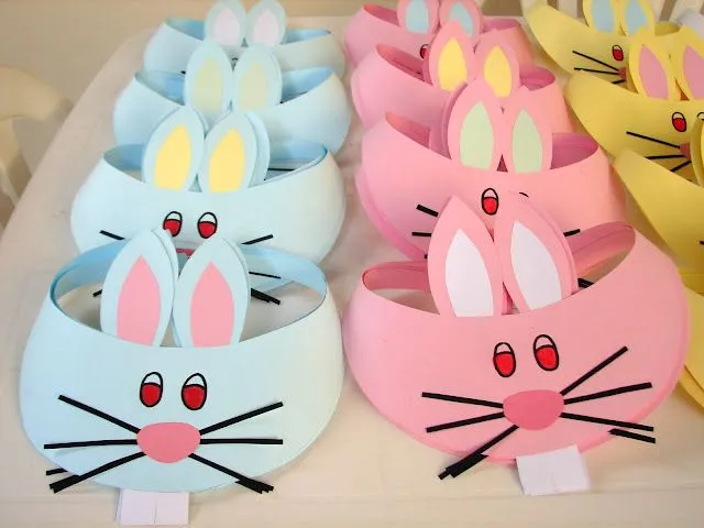 Viseras de conejitos. Tutorial con plantilla. | Ideas y material ... Viseras de conejitos. Tutorial con plantilla. | Ideas y material ...