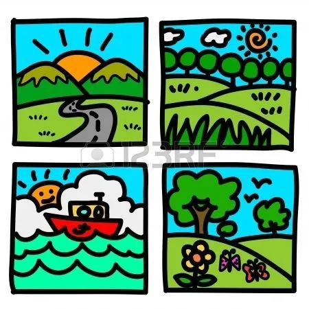 Vista la naturaleza drenaje de la mano de dibujos animados ... Vista la naturaleza drenaje de la mano de dibujos animados ...