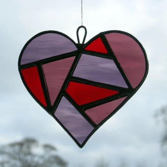 Vitrales abstractos amor corazón púrpura rojo y por neilsglass Vitrales abstractos amor corazón púrpura rojo y por neilsglass