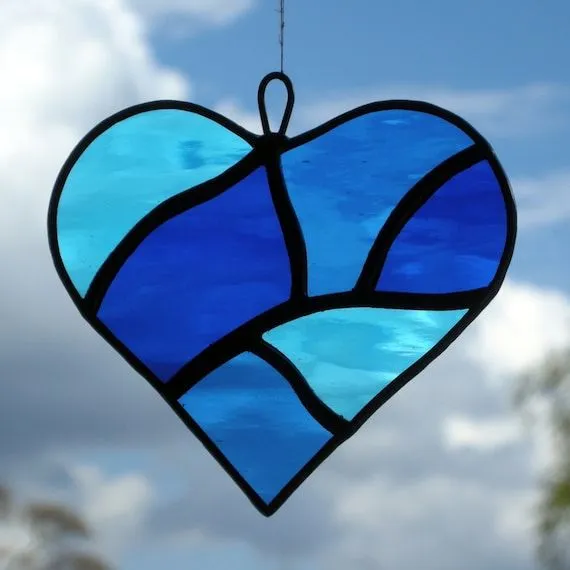 Vitrales abstractos amor corazón en tres tonos de por neilsglass Vitrales abstractos amor corazón en tres tonos de por neilsglass
