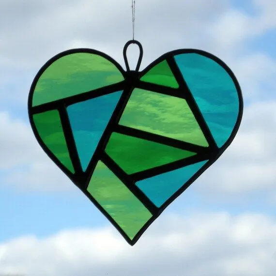 Vitrales abstractos amor corazón en tres tonos de por neilsglass Vitrales abstractos amor corazón en tres tonos de por neilsglass