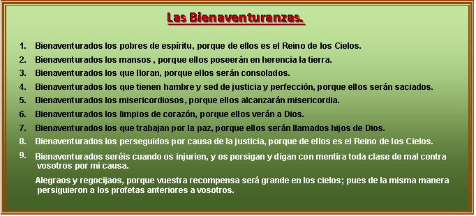 Vivencias cotidianas: Las Bienaventuranzas