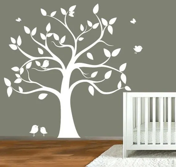 Vivero pared calcomanía árbol silueta de árbol por ModernWallDecal