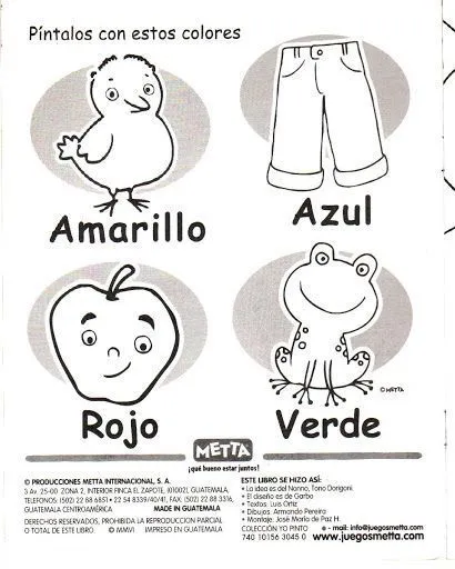 Vocabulario de los colores para pintar | Fichas de primaria Vocabulario de los colores para pintar | Fichas de primaria