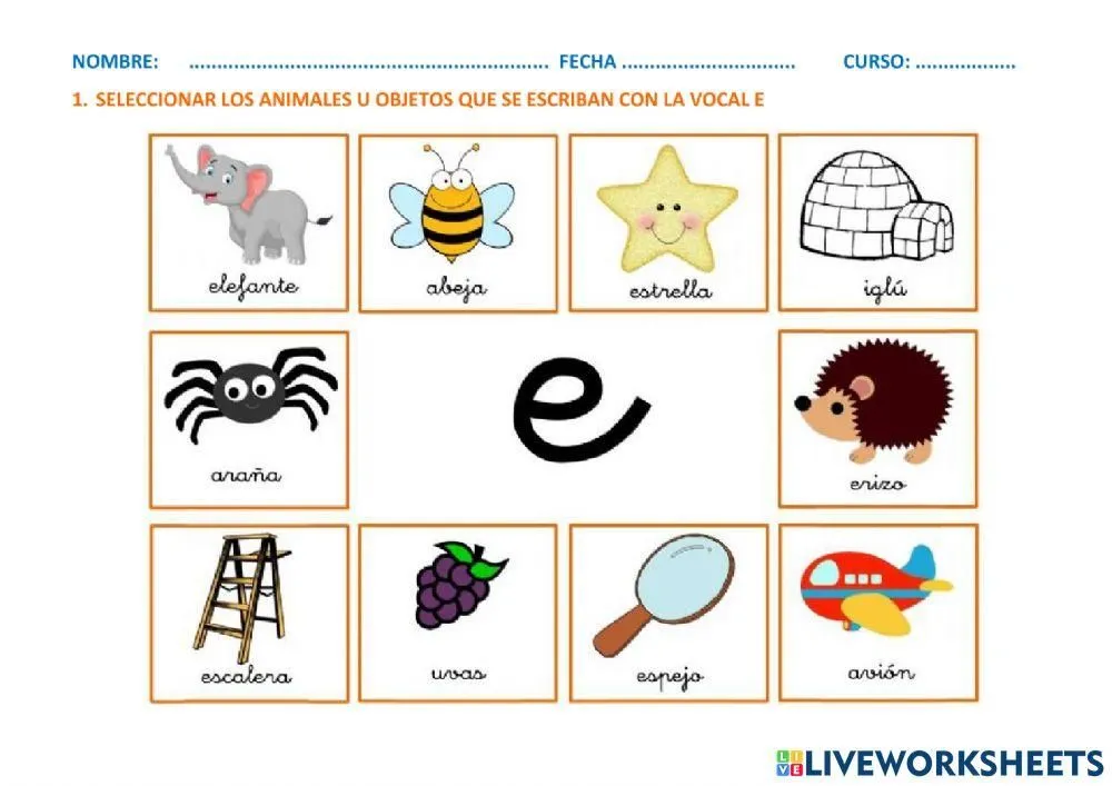 Vocal e online exercise for Inicial 2 | Live Worksheets Vocal e online exercise for Inicial 2 | Live Worksheets