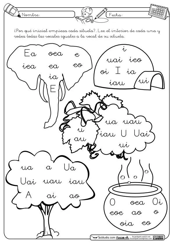 Vocales | Actiludis | Printables | Pinterest