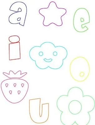 Figuras de las vocales para colorear - Imagui Figuras de las vocales para colorear - Imagui
