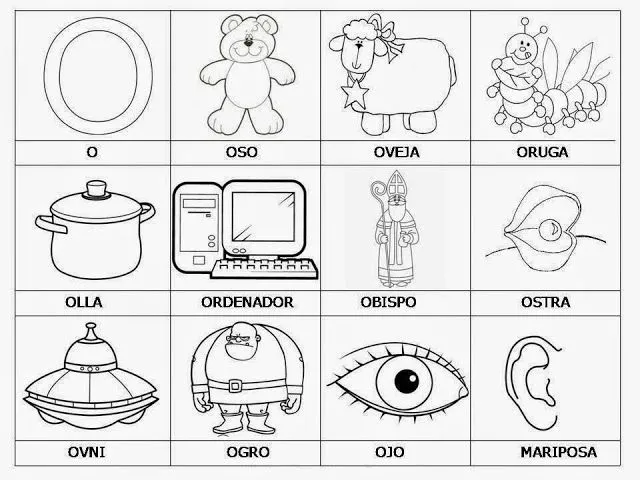 Las vocales para colorear | Html