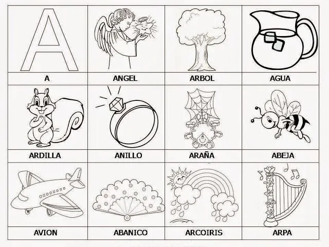 Las vocales para colorear | Html