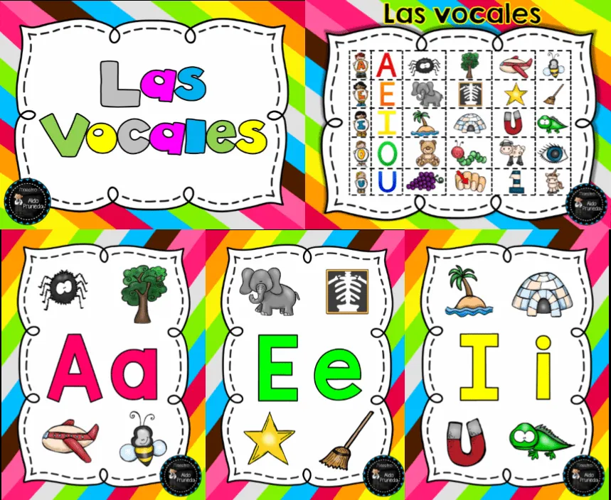 Las vocales en hermoso y maravilloso diseño | Educación Primaria