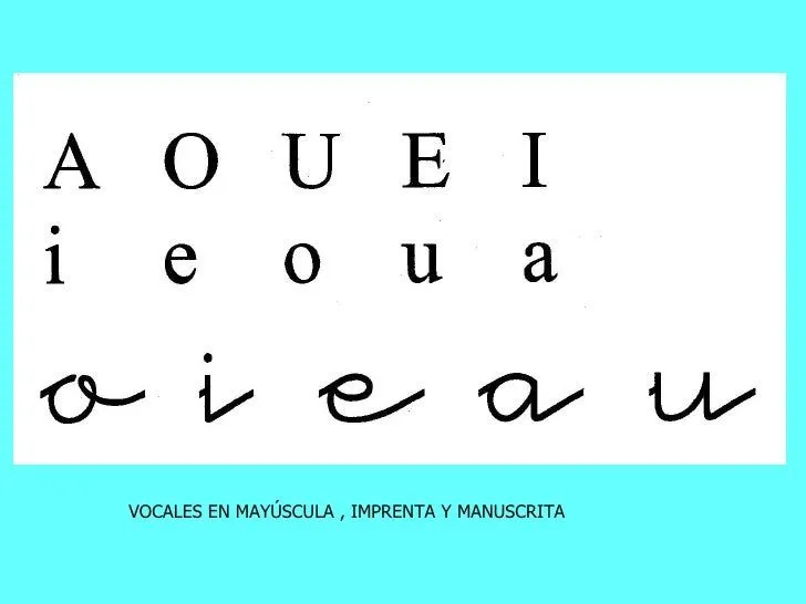 Vocales manuscrita mayuscula y minuscula - Imagui