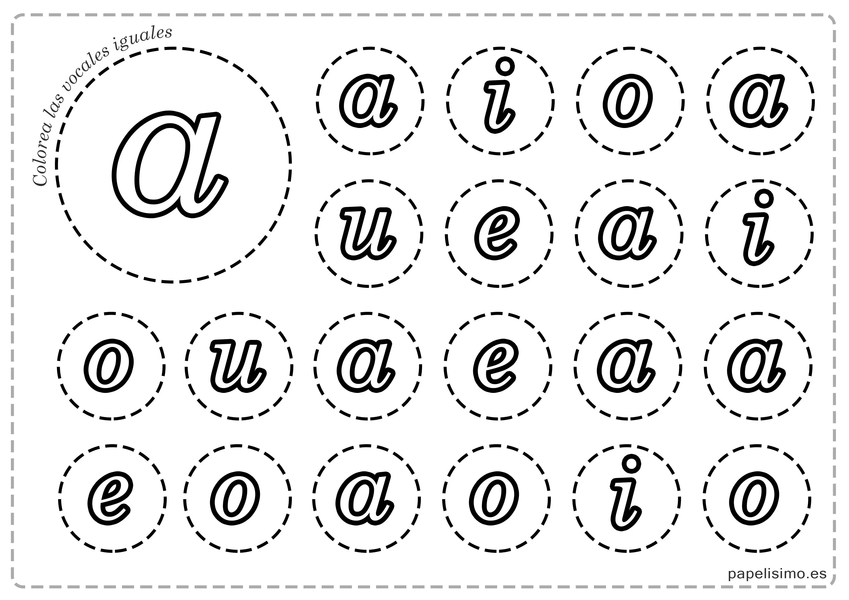 Vocales para imprimir y colorear (mayúsculas y minúsculas) | Papelisimo Vocales para imprimir y colorear (mayúsculas y minúsculas) | Papelisimo