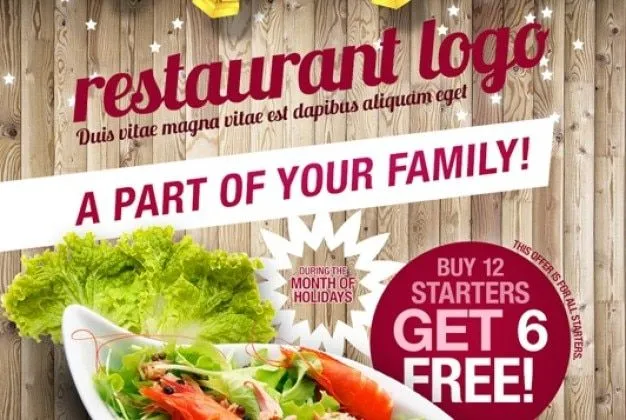 Volante de estilo rústico para el restaurante | Descargar PSD gratis