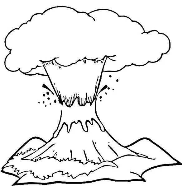 el volcán Colouring Pages