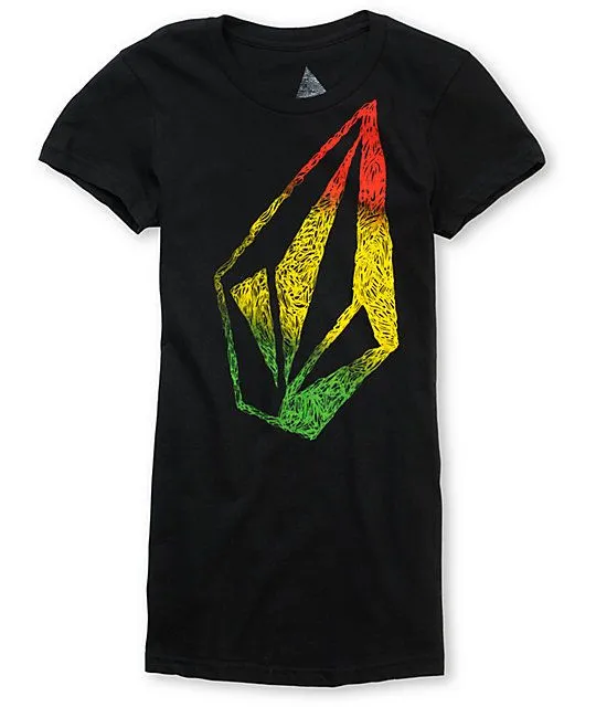 Volcom Rudimentary Black & Rasta T-Shirt at Zumiez : PDP
