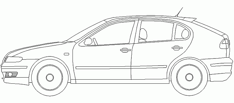 Bloques AutoCAD Gratis de Automóvil Seat Leon I en alzado lateral Bloques AutoCAD Gratis de Automóvil Seat Leon I en alzado lateral